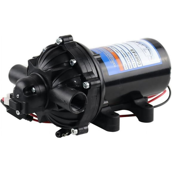 Everflo 12V On-Demand Diaphragm Pump - 4.0GPM, 60 PSI, 1/2" FNPT Ports