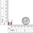 thumbnail image 5 of Gem Stone King 18K Yellow Gold Plated Silver Purple Amethyst and Black Diamond Leverback Earrings for Women (0.97 Cttw, Gemstone February Birthstone, Oval 6X4MM, Round 2MM, 3/4 inch), 5 of 5
