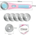 thumbnail image 5 of Headley Tools Rotary Cutter with 5pcs 45mm Rotary Blade, Bearing Design Rolling Cutter with Safety Lock for Fabric Sewing Quilting Cloth Leather Paper and Arts & Crafts(Pink), 5 of 8