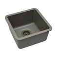 thumbnail image 4 of 15" x 15" Quartz Kitchen Sink, Single Bowl Sink, Drop-in Sink, Undermount Sink, Granite Kitchen Sink, Galaxy Concrete Kitchen Sink, with Steel Grid and Basket Strainer Lexicon Platinum LP-1515-C, 4 of 10