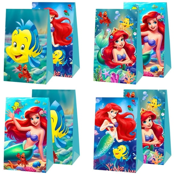Bolsas de Regalo para Fiesta CICICO Tema Sirena Paquete de 12