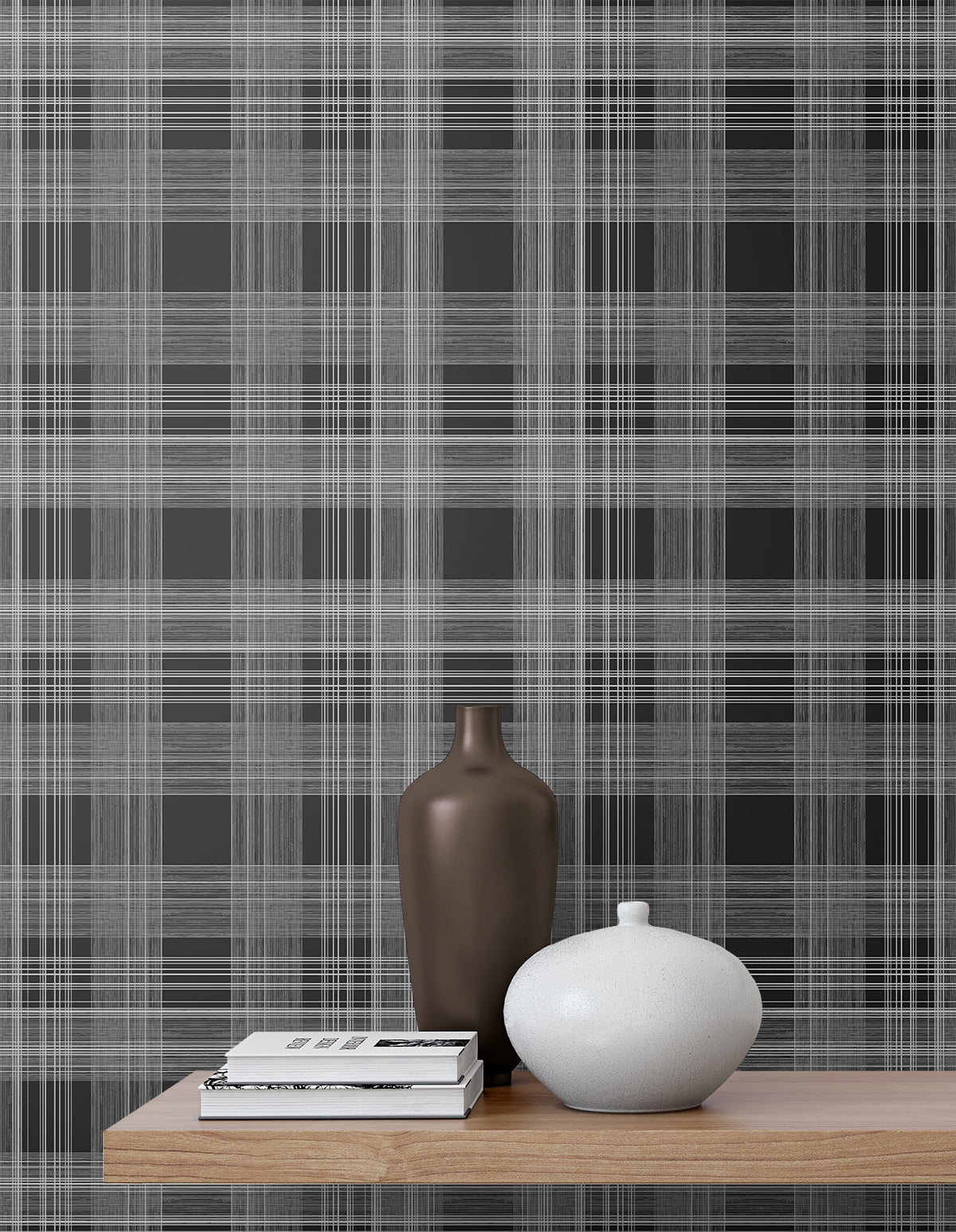 Stacy Garcia Home Onyx Rad Plaid Peel and Stick Wallpaper