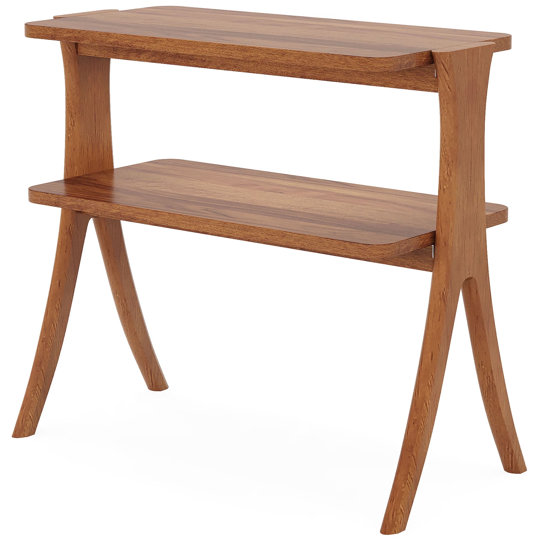 MAYEERTY 2-Tier Wood End Table, Farmhouse Side Table for Living Room, Bedroom, Small Spaces