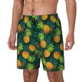 thumbnail image 2 of Uemuo Pineapples with Palm Leaves Pattern Mens Swim Trunks Quick Dry Board Shorts with Mesh Lining, Stretch Beach Shorts Quick Dry No-Chafing Board Shorts-Small, 2 of 9