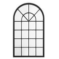 Black Frame Arched Windowpane Accent Mirror by Manor Park