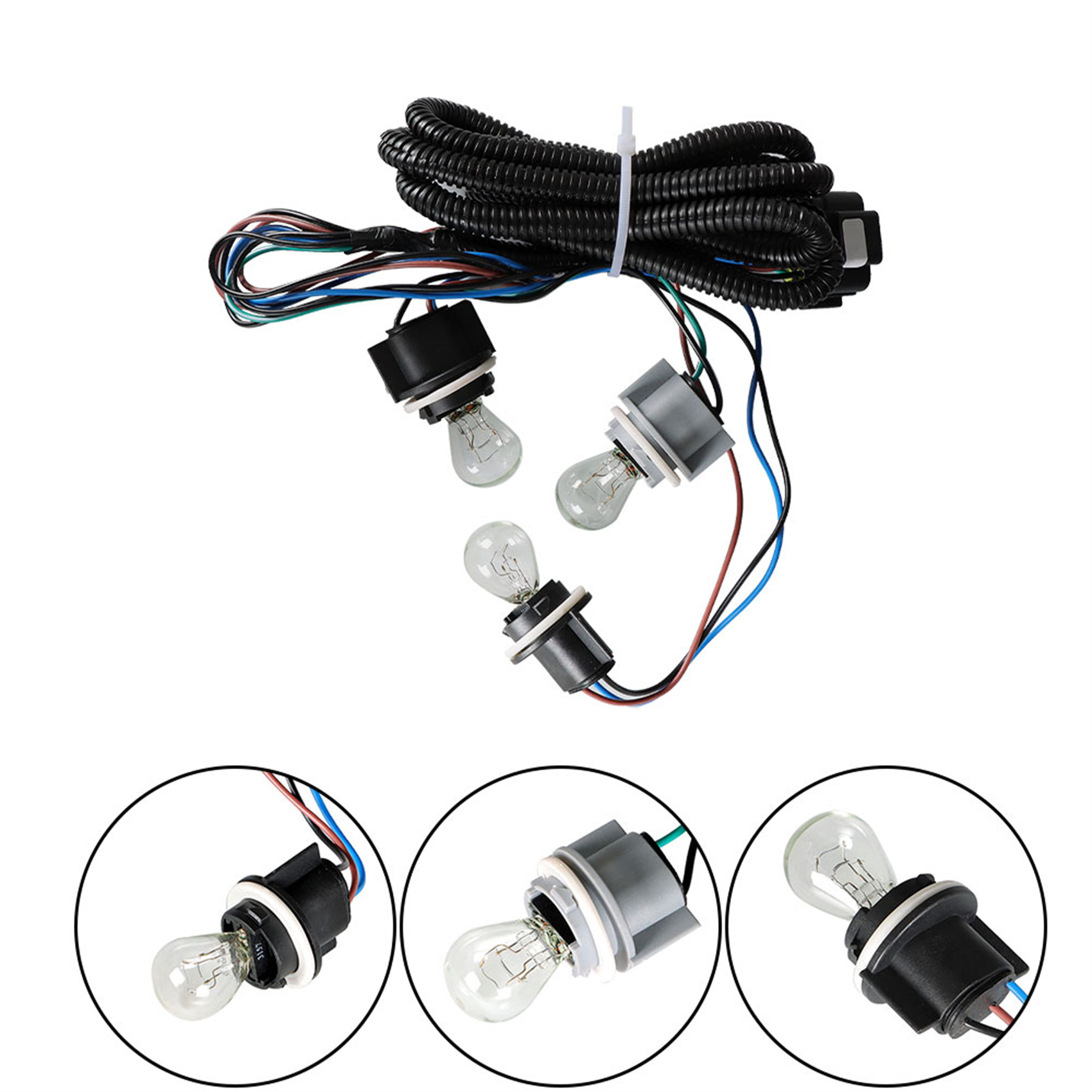 1 Pair Rear Brake Tail Lights Replacement for 2007-2014 Chevy Silverado 1500 2500 3500 Driver and Passenger Side Tail Lamps with Bulbs Wiring Harness GM2800207 GM2801207
