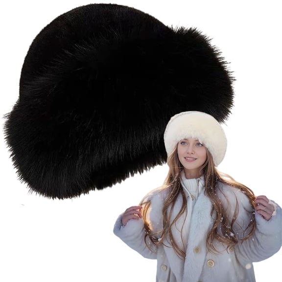 Faux Fur Bucket Hat, Warm Faux Mink Plush Hat, Winter Fluffy Fisherman Fuzzy Bucket Hat