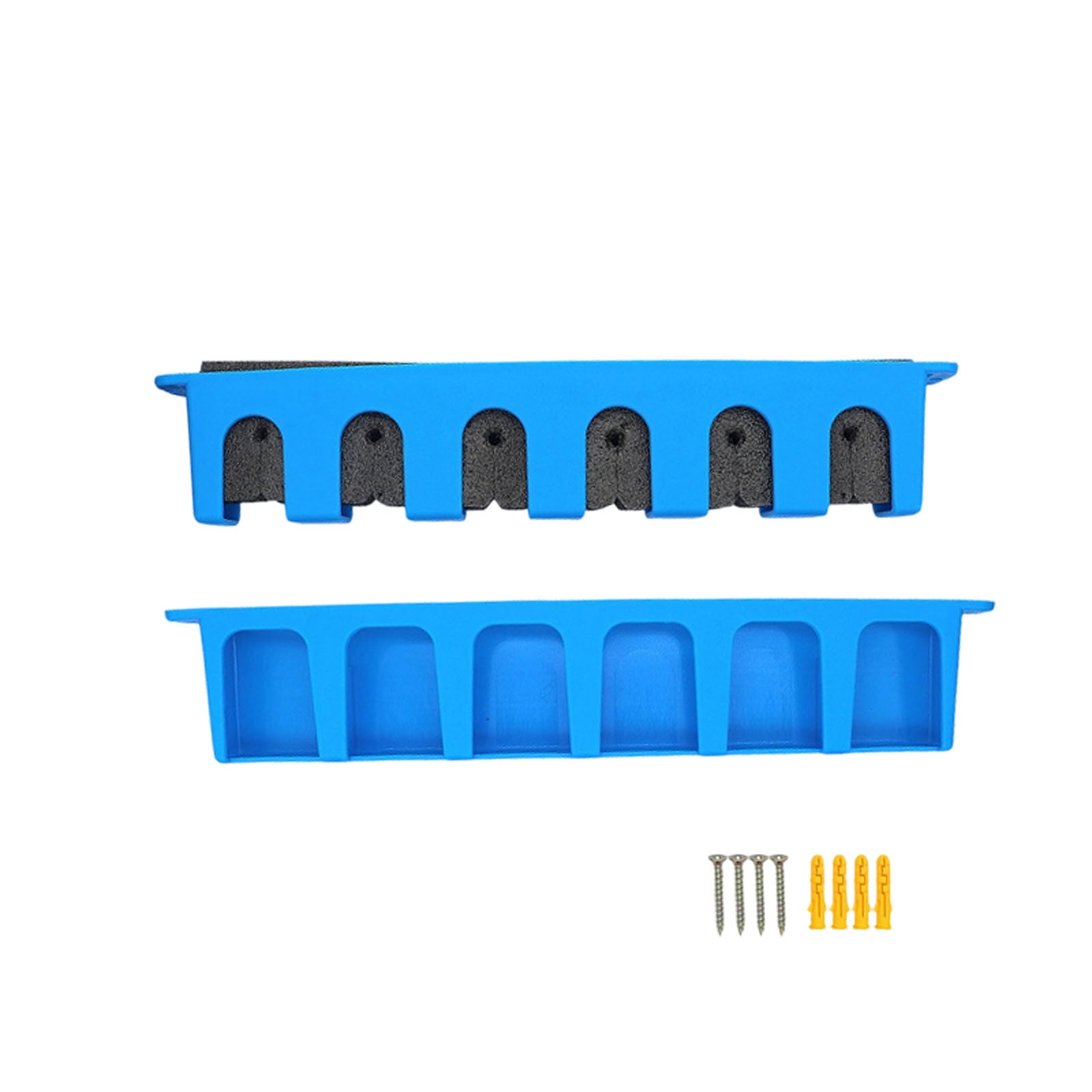Vertical Fishing Pole Holders for Garage Wall Mounted Fishing Rod Rack with EVA Shock-Resistant Base for Secure Storage Blue