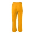 thumbnail image 3 of longantii Scrub Bottoms for Women Stretch Straight-Leg Cargo Pant Nursing Soft Uniform Scrub with Side Pockets Yellow L, 3 of 5
