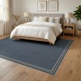 thumbnail image 3 of ODIKA Vintage Stripe Border Interlocking Zigzag Herringbone Farmhouse Refined Foldable Easy Care for Queen Size Bedroom, Under Bed, Master Suite, 3 of 7