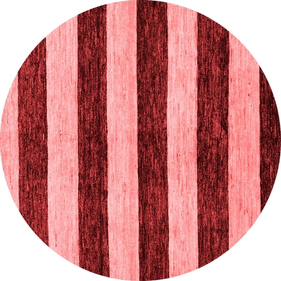 Ahgly Company Indoor Round Abstract Red Modern Area Rugs, 8' Round