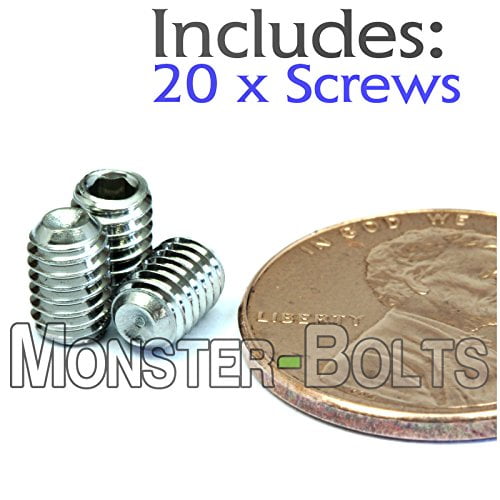 Stainless Steel M4 x 6mm Socket Set Screws Cup Point A2 304 18-8 