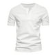thumbnail image 1 of Camisa Elvqul para Hombre Casual de Color Sólido Manga Corta Cuello Redondo Botones Blanco, 1 of 5