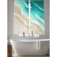 thumbnail image 5 of Abstract Beach Sheer Curtains 63 Inch Long 2 Panels, Teal Green Beige Ombre Ocean Wave Coastal Sand Light Filtering Rod Pocket Curtains, Sheer Voile Drapes for Living Room Bedroom, 52"x63", 5 of 8