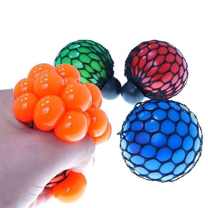 Squishy Mesh Grape Ball Squeeze Beads Stress Reliever Kids Child DIY Toy Gift 
