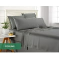 thumbnail image 4 of PURE BAMBOO Sheets Queen Size Bed Sheet 4 Piece Set, Genuine 100% Organic Bamboo Viscose, Luxuriously Soft & Cooling, Double Stitching, 16" Deep Pockets (Queen, Stone Grey), 4 of 9