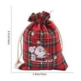 thumbnail image 3 of BAOPAI Christmas Red Plaid Cottons Drawstring Bag Reusable Cookies Candy Treat Pouch Holiday Gift Bag Party Favors Wrapping Packaging, 3 of 6