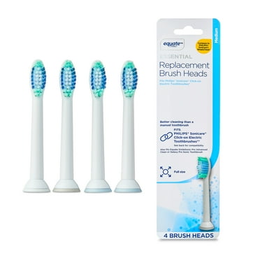 Equate Replacement Brush Heads for Philips® Sonicare® Click-on Electric Toothbrushes, White (4 Count), Compare to Philips® Sonicare® SimplyClean