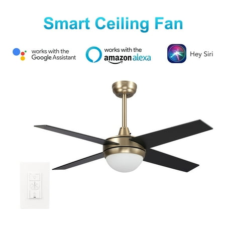 

Indoor Ceiling Fan 52inch 4 Blades with LED Light and Smart Wall Control