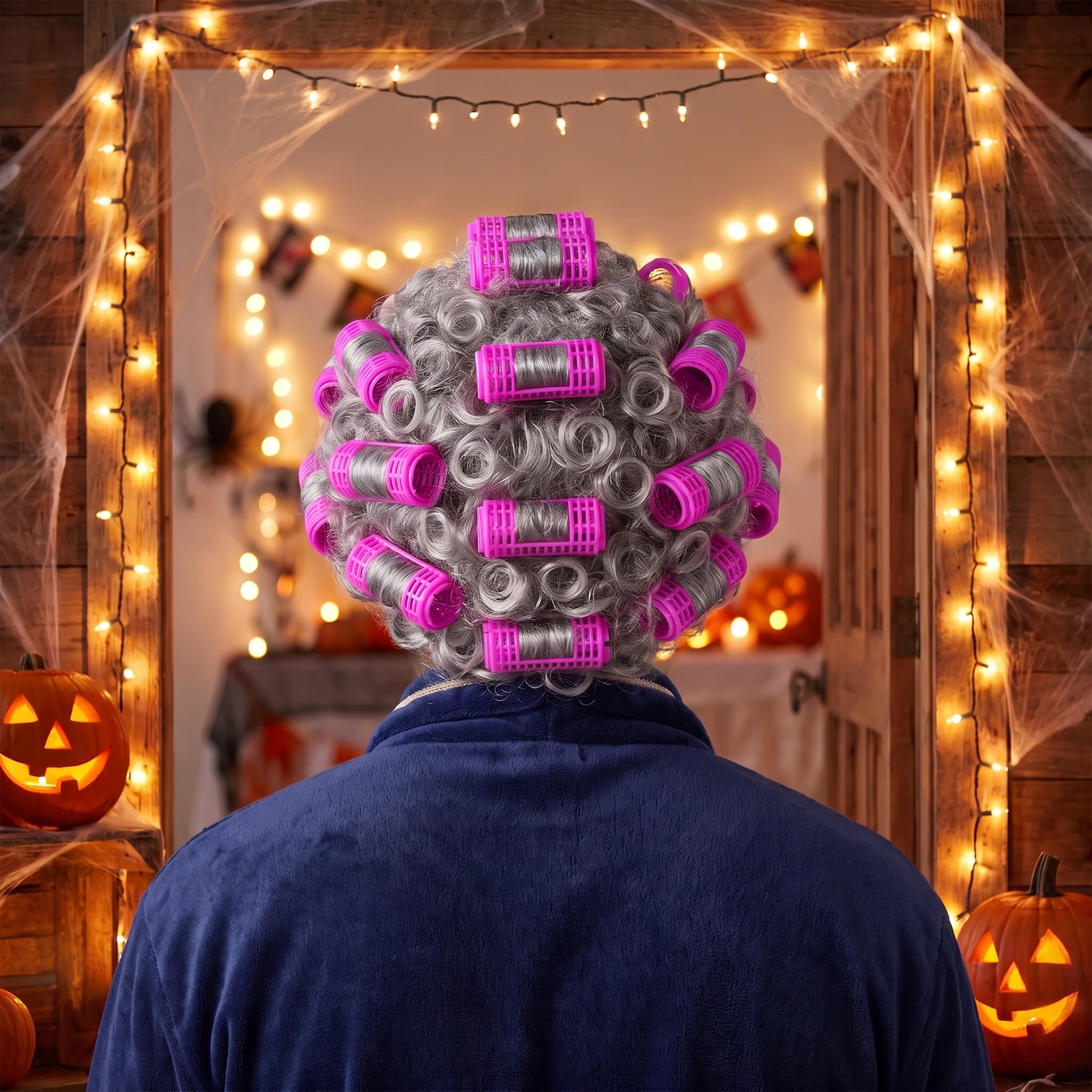 Curlers Wig Costume Accessory for Adults, Gray, Halloween by Way To Celebrate