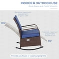 thumbnail image 4 of Outdoor Sofa, Wicker Outdoor Rocking Chair, Patio Recliner with Adjustment Backrest, PE Rattan Lounge Chair with Adjustable Footrest and Cushions for Garden, Backyard, Porch, Blue, Patio Furniture, 4 of 10