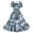 Artistic blue Floral, variant on Women'S Artistic Blue Floral Dress Square Neck Short Sleeve Fit And Flare Vintage Swing Midi Dress