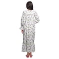 thumbnail image 4 of Moomaya Robe de Nuit Maxi pour Femmes en Coton à Col en V Imprimé avec Bordure Volantée, 4 of 5