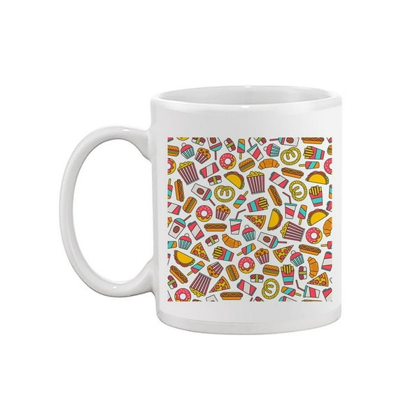 Fast Food Icons, Seamless Design Mug Unisex's -Image by Shutterstock
