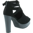 thumbnail image 4 of Top Moda Shoes Women's Lovely-90 Peep Toe Platform High Heels Criss Crossed Straps Back Zipper, 4 of 7
