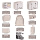thumbnail image 4 of Cateissary 9 piezas cubos de embalaje impermeable equipaje malla ropa sujetador cordón clasificación bolsa de almacenamiento para suministros de viaje al Almacenamiento y organización del hogar Beige, 4 of 6