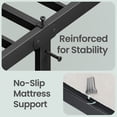 thumbnail image 6 of Ledrem Heavy Duty King Bed Frame, 18" Tall Platform Bed, 1100 lb Capacity, No Box Spring Needed, Under-Bed Storage, Easy Assembly, Mattress Retainers, Matte Black, 6 of 9