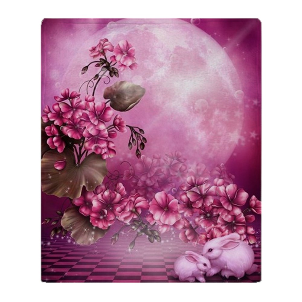 CafePress Pink Easter Rabbits Soft Fleece Throw Blanket, 50"x60