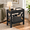 Black-With Outlets, variant on Narrow End Table Rustic Brown Industrial Style