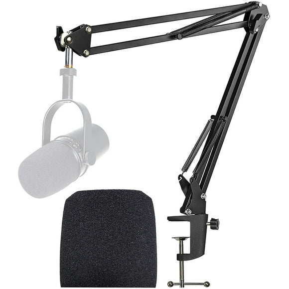 shiyou-For Shure SM7B and MV7 Boom Arm with Pop Filter - Mic Arm with Windscreen Compatible with Shure SM7B and Shure MV7 Microphone by