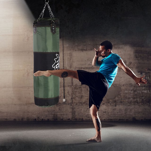 7 PLUS 1 Crochet de Boxe Vide Sac de Sable Combat Karaté Poinçon Sac de Sable Gants