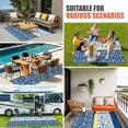 thumbnail image 4 of Blue Yellow Outdoor Rug for Patio/Deck/Porch, Non-Slip Large Area Rug 6 x 9 Ft, Botanical Floral Motifs Wildflower Striped Indoor Outdoor Rugs Washable Area Rugs, Reversible Camping Rug Carpet Runner, 4 of 8