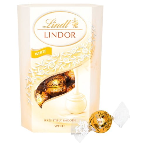 Lindt Lindor White Chocolate Truffles Box 200g, British Import (Pack of 6)
