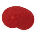 thumbnail image 1 of Design Imports CAMZ12800 Ensemble de 6 Napperons Ronds Tissés Floraux, Rouge Vintage, 1 of 2