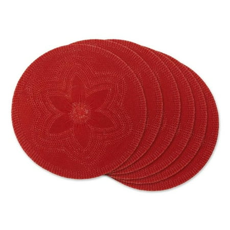 

Floral Woven Round Placemat Vintage Red - Set of 6