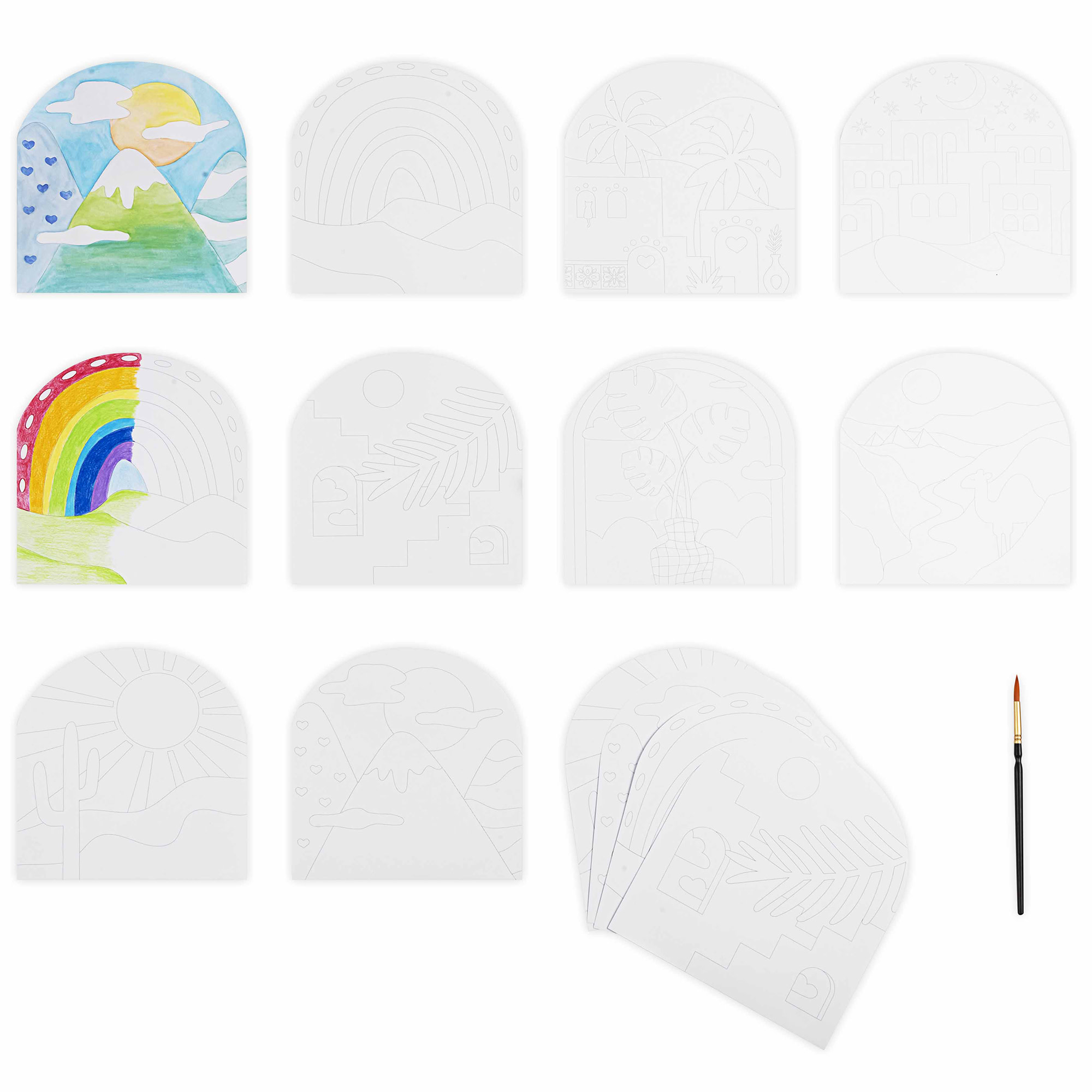 Vivid by Brea Reese: Mixed Media Coloring Pad - Boho - 24 Shaped Sheets in 8 Pattern Designs, Art Paper Pages For Paints-Markers-Colored Pencils