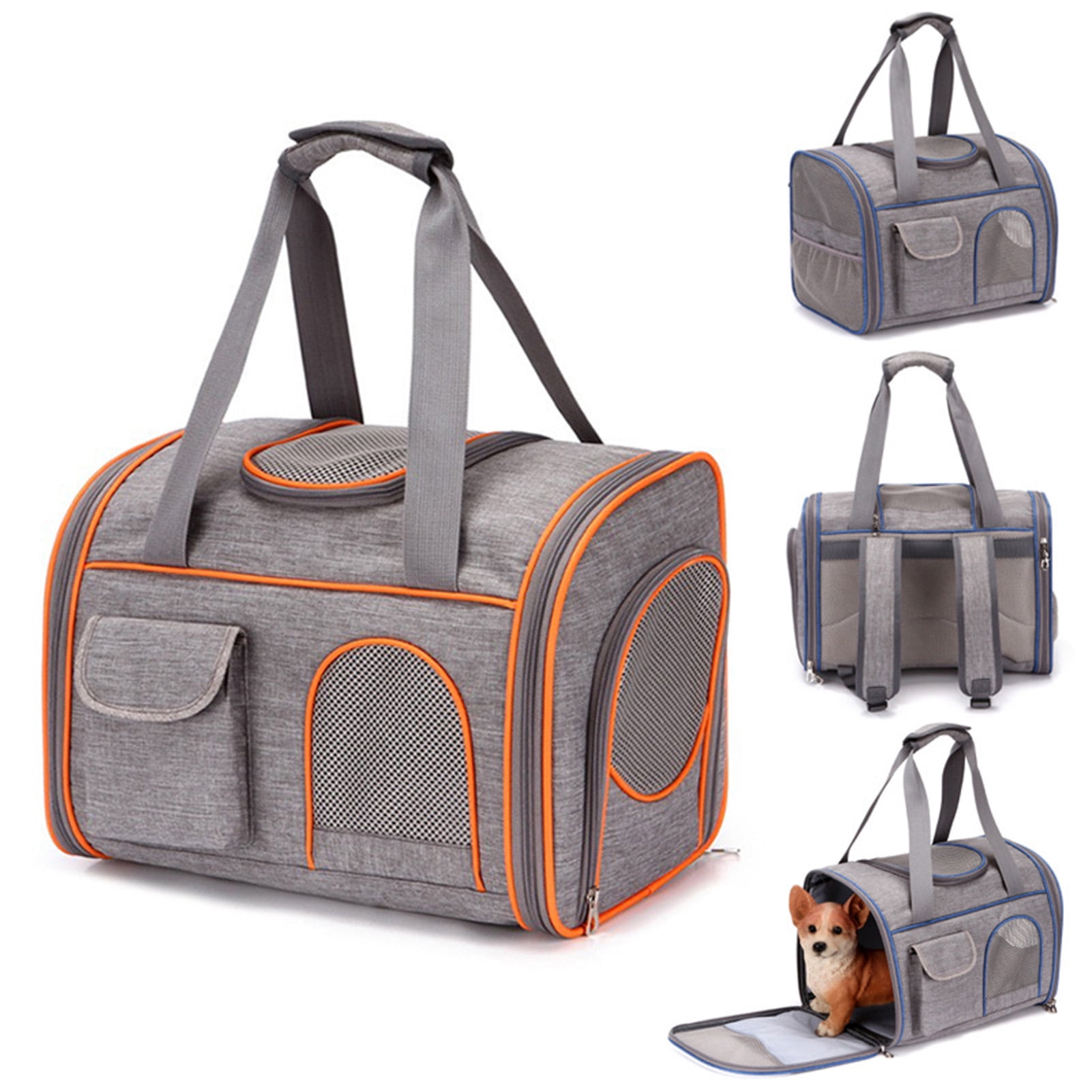 Travelwant Large Pet Travel Carrier,4 Sides Expandable with 2 Mesh