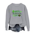thumbnail image 1 of Fadeal Sweat à Capuche Décontracté Imprimé Lettres Col Rond Printemps pour Femmes Gris 2TG, 1 of 4