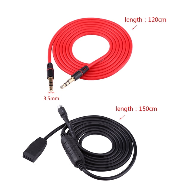 Adaptador de audio de 3.5 mm Ecomeon para BMW E46 1998-2006 Cable Aux-In Negro 120 cm