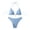 Blue Womens Two Piece Bikinis, variant on Micro Bikini Sets for Women 2 Piece Halter V-Neck Triangle Bra Textured Adjustable Straps Thong Swimsuit Sets