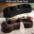 thumbnail image 3 of Wiilayok 131" Modern Chenille Sectional Sofa,Curved Sofa with Deep Seat,Cloud Compression Sofa Couch for Living Room,No Assembly,Black, 3 of 10