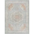 thumbnail image 2 of Hauteloom Mwani Boho Vintage Distressed Area Rug - Machine Washable Traditional Medallion Area Rug for Living Room, Bedroom, Dining Room - Natural Gray, Blue, Peach, Blush - 8'10" x 11'10", 2 of 9