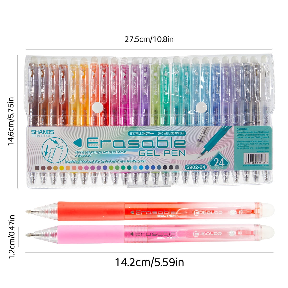 Erasable Gel Pens, 12/24/36 Colors Erasable Pens, Make Mistakes Disappear Colored Pens, Assorted Color Inks for Drawing Writing Planner,Gel Pens for Coloring