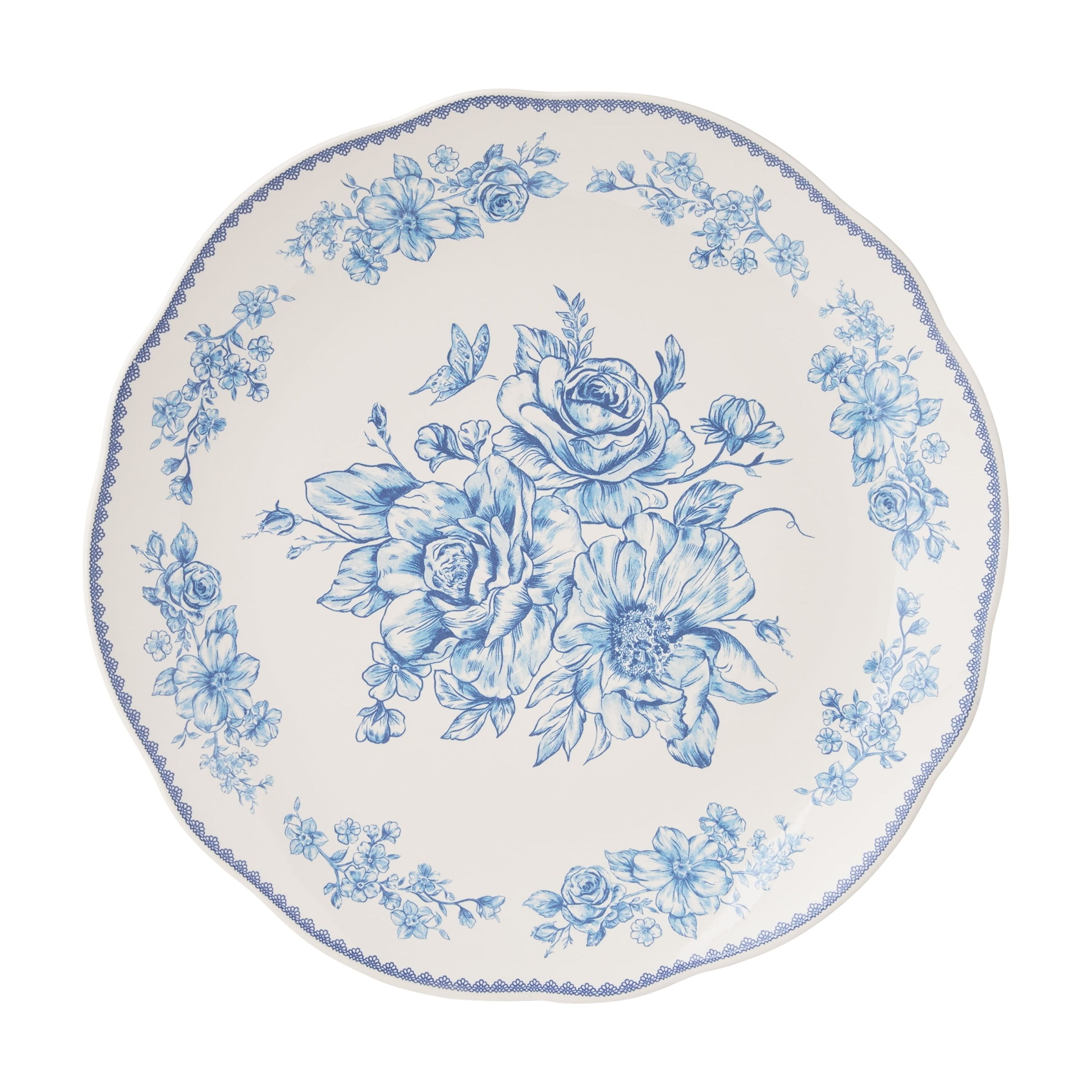 The Pioneer Woman Agatha 12-Piece Stoneware Dinnerware Set, Blue