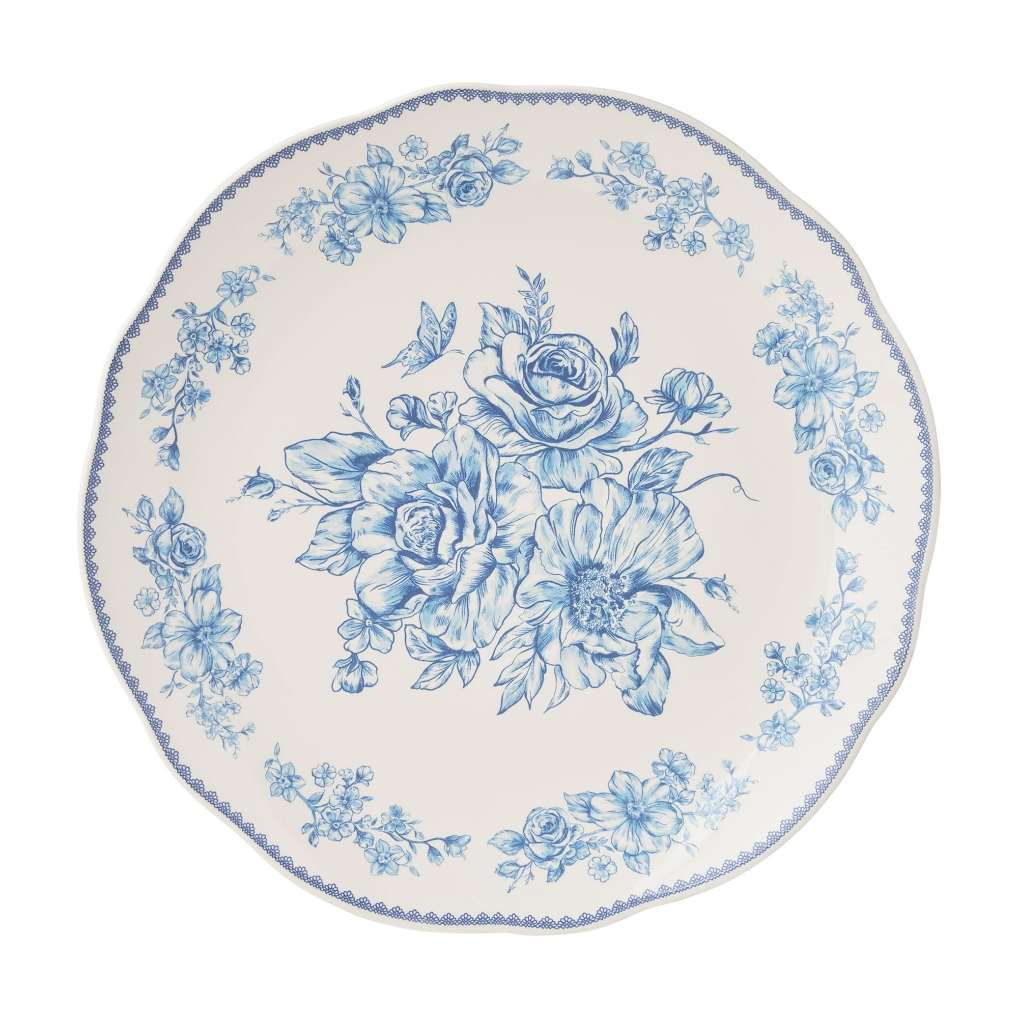 The Pioneer Woman Agatha 12-Piece Stoneware Dinnerware Set, Blue