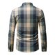 thumbnail image 3 of Blusa y camisa de manga larga con cuello alto para hombre, informal, de cuadros sólidos, con botones y cuello alto, blusa de manga larga para hombre, 3 of 6